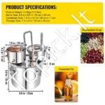 Įvairių stipriųjų gėrimų ir vandens distiliatorius - 12 L – Kompaktiškas nerūdijančio plieno ir vario rinkinys - Image 7