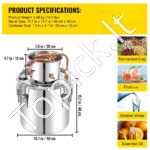 Įvairių stipriųjų gėrimų ir vandens distiliatorius 50 L – Nerūdijančio plieno modelis su varine spirale ir recirkuliacijos pompa - Image 6