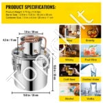 Įvairių stipriųjų gėrimų ir vandens distiliatorius - 30 L – Profesionali nerūdijančio plieno ir vario sistema - Image 8