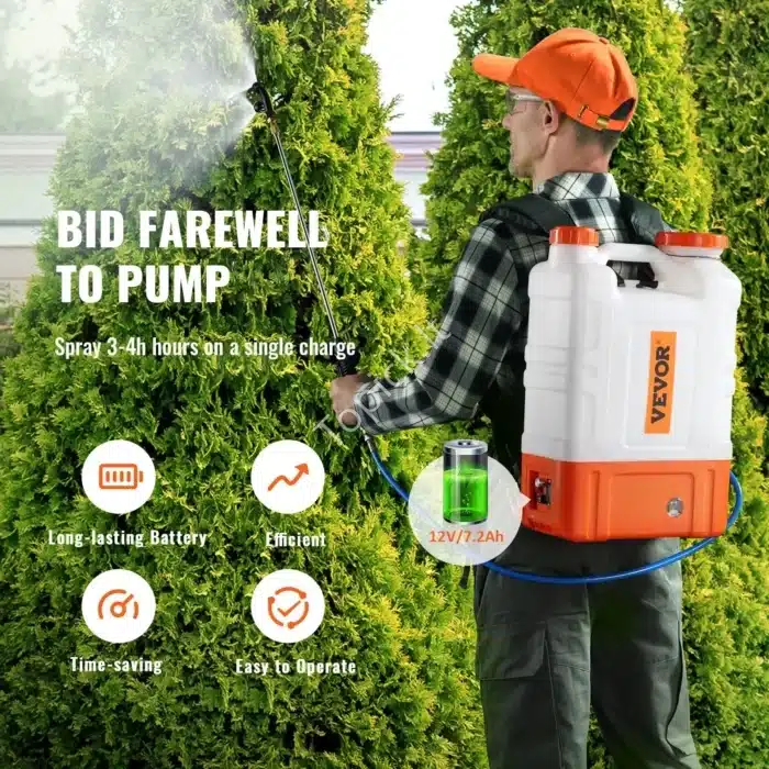 kumuliatorinis nešiojamas purkštuvas – 15 L talpa, 12 V, reguliuojamas slėgis iki 94 PSI, daugiafunkcis naudojimas - Image 2