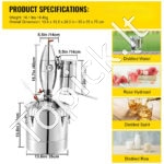 Įvairių stipriųjų gėrimų ir vandens distiliatorius - 30 L – Nerūdijančio plieno sistema su rektifikacijos kolona - Image 8