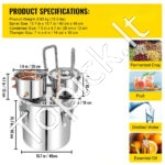 Įvairių stipriųjų gėrimų ir vandens distiliatorius - 50 L – Nerūdijančio plieno su efektyvia recirkuliacijos pompa - Image 6