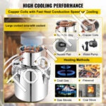 Įvairių stipriųjų gėrimų ir vandens distiliatorius - 11,4 L – Kompaktiška nerūdijančio plieno sistema su efektyviu aušinimu - Image 6