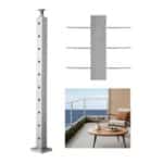 Profesionalus nerūdijančio plieno trosų turėklų stulpas (91,4 cm)