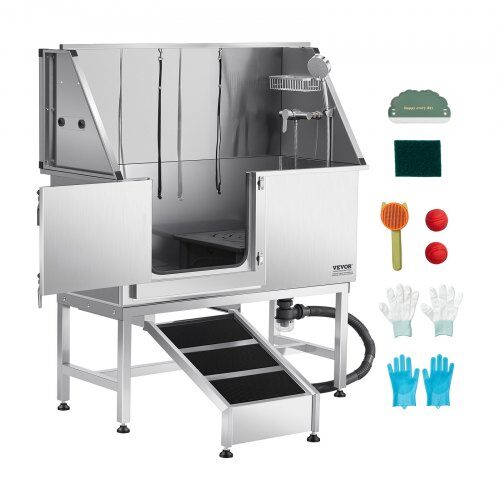 us2FBXGCWYG50CSL49AC3V02Fgoods_img-v12Fpet-grooming-table-m100-1.2.jpg Vonia šunims su rampa ir kairiosiomis durelėmis 127 x 58 x 149.5 cm - Image 1