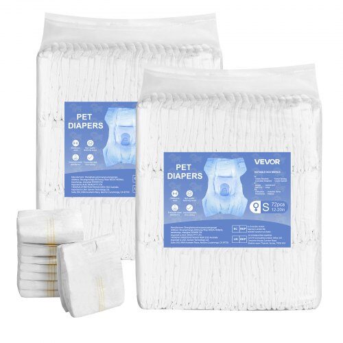 us2FCWNBZNKMG1448BU4R001V02Fgoods_img-v12Fpet-diapers-m100-1.2.jpg Vienkartinės šunų sauskelnės kalytėms – S dydis, 144 vnt. (2 pakuotės po 72) - Image 1