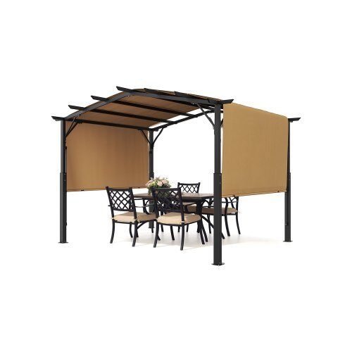 us2FGXLPL12FTW10X63LKV02Fgoods_img-v12Farched-pergola-m100-1.2.jpg Stilingas metalinis paviljonas su išlenktu stogu – 3,65 × 3,05 × 2,54 m - Image 1