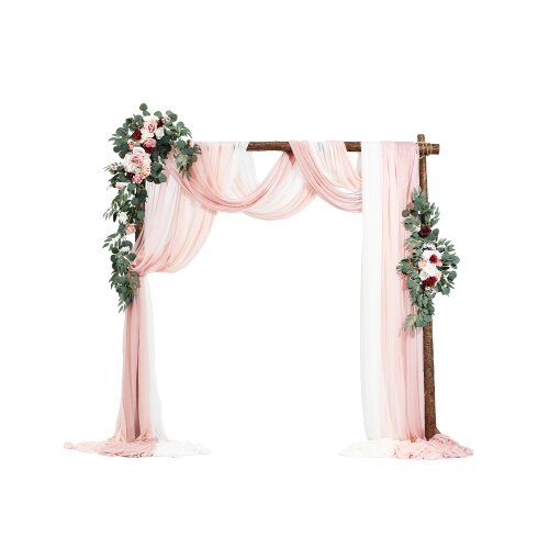 us2FHLGMHTJ5JTFSIZ4UYV02Fgoods_img-v12Fwedding-arch-flower-kit-m100-1.2.jpg Dirbtinis vestuvių arkos komplektas su gėlėmis ir užuolaidomis – metalinė arka su 2 gėlėmis ir 3 užuolaidomis - Image 1