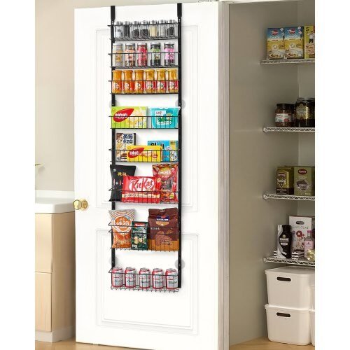 us2FMGCCJ8CHS000V0LYTV02Fgoods_img-v12Fdoor-pantry-organizer-m100-1.2.jpg Virtuvinis prieskonių stovas, 8 lentynos, juodas - Image 1