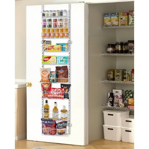 us2FMGCCJ9CBS000XN3NWV02Fgoods_img-v12Fdoor-pantry-organizerm-m100-1.2.jpg Virtuvinis prieskonių stovas, 9 lentynos, baltas 195 x 42 x 18 cm - Image 1