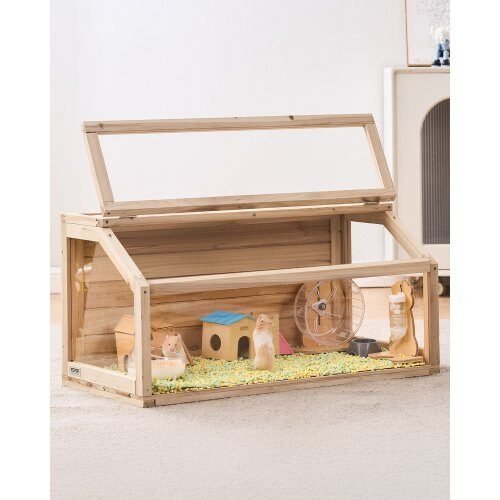 us2FMZCSLYMS1C30T0RYEV02Fgoods_img-v12Fhamster-cage-m100-1.2.jpg Medinis graužikų narvelis su panoraminiu 270° vaizdu (81,3 × 40,6 × 40,6 cm) - Image 1