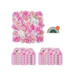 Dirbtinė augalų siena su 3D gėlėmis – 12 dalių rinkinys