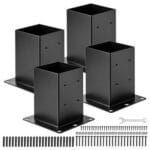 Medinių stulpų bazė / atrama, 4 vnt. / 142x142 mm