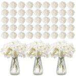 Dirbtinės hortenzijos gėlės – 305 vnt. balta, 25 cm