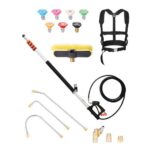 Teleskopinė aukšto slėgio plovimo lazda su šepečiu, 6,35 m