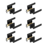 Durų rankena be užrakto, 6 vnt., juoda, 35-45 mm