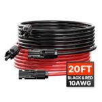Saulės panelių prijungimo kabelių komplektas – 2 × 6,1 m, 10 AWG su MC4 jungtimis