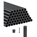 Aliumininiai laiptų balustrai, apvalūs, juodi, 51 vnt. (914 x 19 mm)