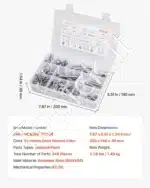 Varžtai su imperiniu sriegiu – 246 vnt. A2-50 klasės nerūdijančio plieno rinkinys (200x140x39mm) - Image 7