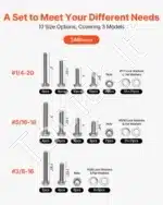 Varžtai su imperiniu sriegiu – 246 vnt. A2-50 klasės nerūdijančio plieno rinkinys (200x140x39mm) - Image 2