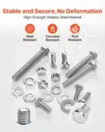 Varžtai su imperiniu sriegiu – 246 vnt. A2-50 klasės nerūdijančio plieno rinkinys (200x140x39mm) - Image 3