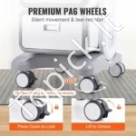 3 Aukštų Serviravimo/Medicininis Vežimėlis Su 2 Stalčiais – ABS Medžiaga, 50 kg Talpa, 485 x 363 x 745 mm - Image 3