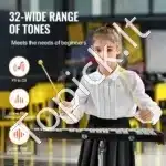 32 tonų Ksilofonas / Metalofonas su stovu ir dėklu, Aliuminis / Medienos imitacija - Image 2