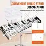 32 tonų Ksilofonas / Metalofonas su stovu ir dėklu, Aliuminis / Medienos imitacija - Image 4