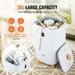 35L Kibiro Formos Rankšluosčių Šildytuvas su LED Ekranu ir Laikmačiu (Baltas) - Image 4