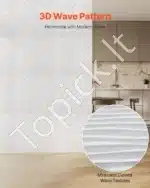 3D sienų plokštės, 12 vnt., 50x50 cm, banguotas raštas, matinės baltos - Image 2