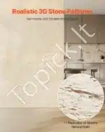3D sienų plokštės, 4 vnt., 120x60 cm, dirbtinio akmens raštas, gelsvos - Image 2