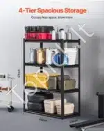 4 lygių plieninė sandėliavimo lentyna – 144,8 cm × 101,6 cm × 50,8 cm - Image 7