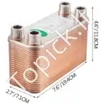 40 Plokštelių Šilumokaitis 3/4" MNPT (194x71x118 mm) | 316L Nerūdijantis Plienas/Varis | Puiki Galia ŠVOK Sistemoms - Image 2