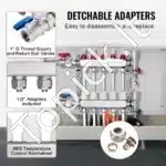 5 Kontūrų Kolektorius Grindiniam Šildymui | Nerūdijantis Plienas | Srauto Balansavimas 5 L/min - Image 2