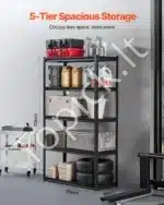 5 lygių plieninė sandėliavimo lentyna garažui, sandėliui ar dirbtuvėms – 182,9 × 101,6 × 45,7 cm - Image 7