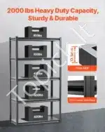 5 lygių plieninė sandėliavimo lentyna garažui, sandėliui ar dirbtuvėms – 182,9 × 101,6 × 45,7 cm - Image 8