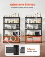 5 lygių plieninė sandėliavimo lentyna garažui, sandėliui ar dirbtuvėms – 182,9 × 121,9 × 60,9 cm - Image 6