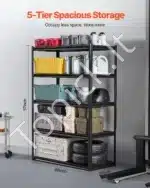 5 lygių plieninė sandėliavimo lentyna garažui, sandėliui ar dirbtuvėms – 182,9 × 121,9 × 60,9 cm - Image 7