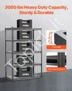 5 lygių plieninė sandėliavimo lentyna garažui, sandėliui ar dirbtuvėms – 182,9 × 121,9 × 60,9 cm - Image 8