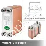 60 Plokštelių Šilumokaitis 1/2" BSP FPT (194x72x161 mm) | 316L Nerūdijantis Plienas/Varis | Aukštas Slėgis 3,0 MPa - Image 5