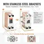 80 Plokštelių Plieno Šilumokaitis 1 1/4" MNPT (127x305x225 mm) | 316L Nerūdijantis Plienas/Varis | 780-1080 K BTU/val. Galia - Image 5