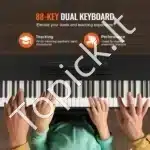 88 klaviatūrų skaitmeninis pianinas – pilnos apimties klavišai, Bluetooth/USB/MIDI jungtys, 200 tonų & ritmų, su garso kolonėlėmis - Image 2