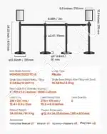 Atitvarų stulpeliai su ištraukiamomis juostomis, 8 vnt. / 2 m - Image 7