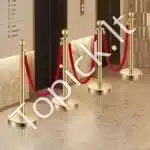 Auksiniai atitvarų stulpeliai su raudonomis virvėmis, 4 vnt. / 1.5 m - Image 7