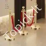 Auksiniai atitvarų stulpeliai su raudonomis virvėmis, 6 vnt. / 1.5 m - Image 8