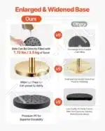 Auksiniai atitvarų stulpeliai su raudonomis virvėmis, 6 vnt. / 1.5 m - Image 3