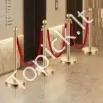 Auksiniai atitvarų stulpeliai su raudonomis virvėmis, 8 vnt. / 1.5 m - Image 8