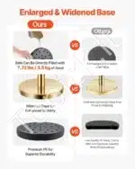 Auksiniai atitvarų stulpeliai su raudonomis virvėmis, 8 vnt. / 1.5 m - Image 3