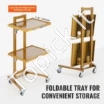 Auksinis 2 Aukštų Serviravimo Vežimėlis – Nerūdijantis Plienas 201, 25 kg Talpa, 395 x 480 x 850 mm, Klinikoms/Virtuvei - Image 4