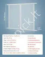 Baltas aliuminio RV durų tinklelis nuo vabzdžių, skirtas naminiams gyvūnams, 660 x 609 mm - Image 7